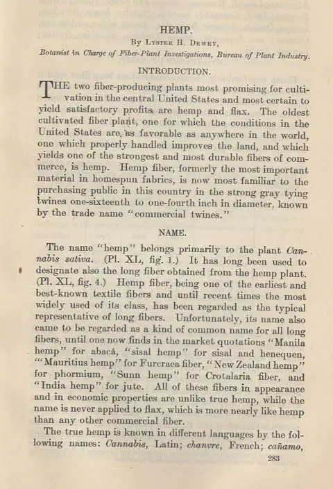 Hemp History USDA 1913 read it and understand