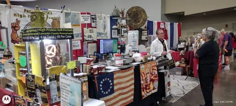 Booth 705 serving Hempzel high protein nuggets