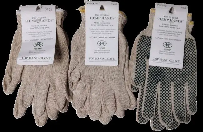 Hemp 100% Knit or knit Grip Gloves 7 sizes few dozen left 