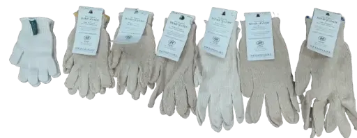 Hemp 100% Knit or knit Grip Gloves 7 sizes few dozen left 